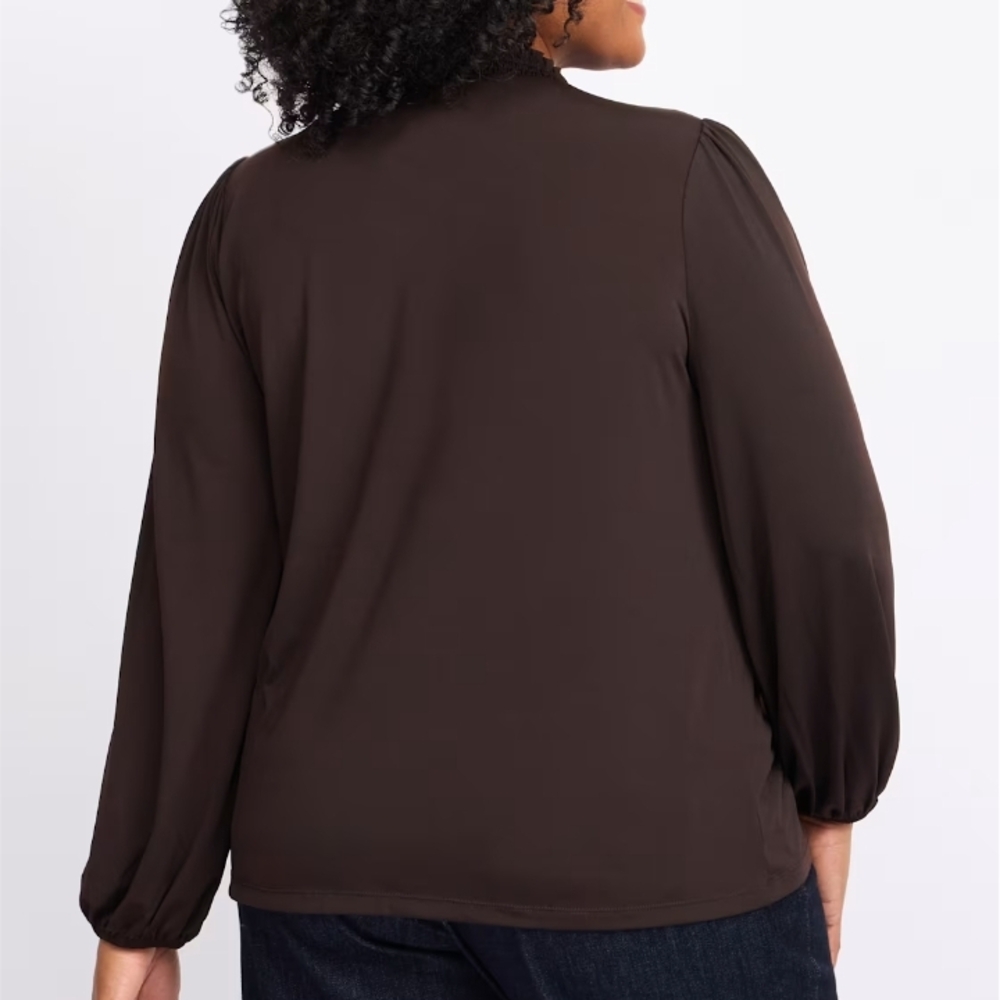 Nine Britton Chocolate Keyhole Blouse - Picture 3 of 8